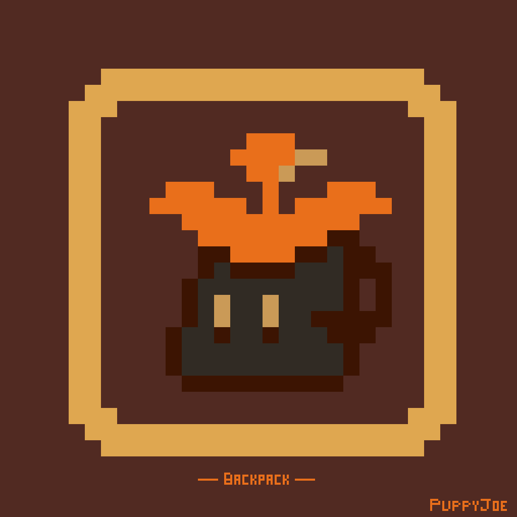 ThePuppyJoe's tweet photo. Just barely made it for #backpack on #inktober2024 #pixelart
#banjokazooie #rare #pixelartist #lospec https://t.co/mZugsNuEWo