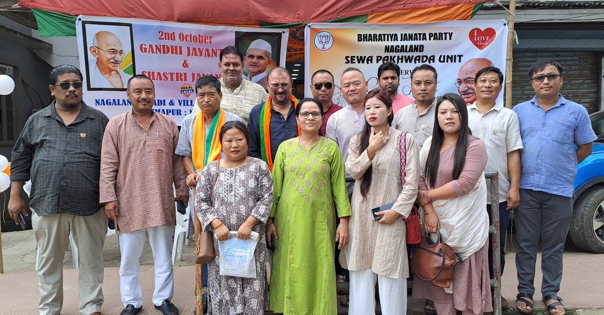 <a href="/BJPNagaland/">BJP Nagaland</a> observed Gandhi Jayanti at Khadi Bhandar at Dimapur on 2nd October '2024 to culminate the National Seva Pakhwada Programme to promote indigenous #Khadi products to generate self-employed &amp; to boost National economy on initiative of beloved PM Modi Ji #Vocalforlocal