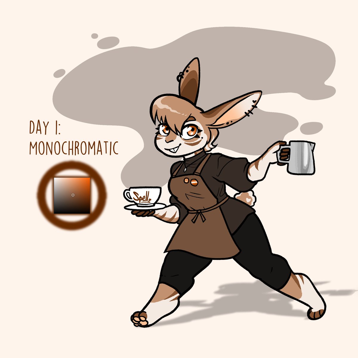 Spellaroo's tweet photo. 🧵 Here's a thread of all my images from Bun-Tober! Enjoy! #spellbuntober

Day 1: Monochromatic! ☕️🐇 https://t.co/shB2m6ui4V