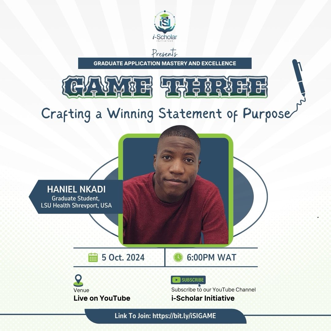iSI GAME THREEI i-Scholar Initiative (iSI) 

Crafting a Winning Statement of Purpose

The graduate school application process involves several key components—personal statements, statements of purpose (SOP), standardized exams (GRE/TOEFL), academic resumes, and more.