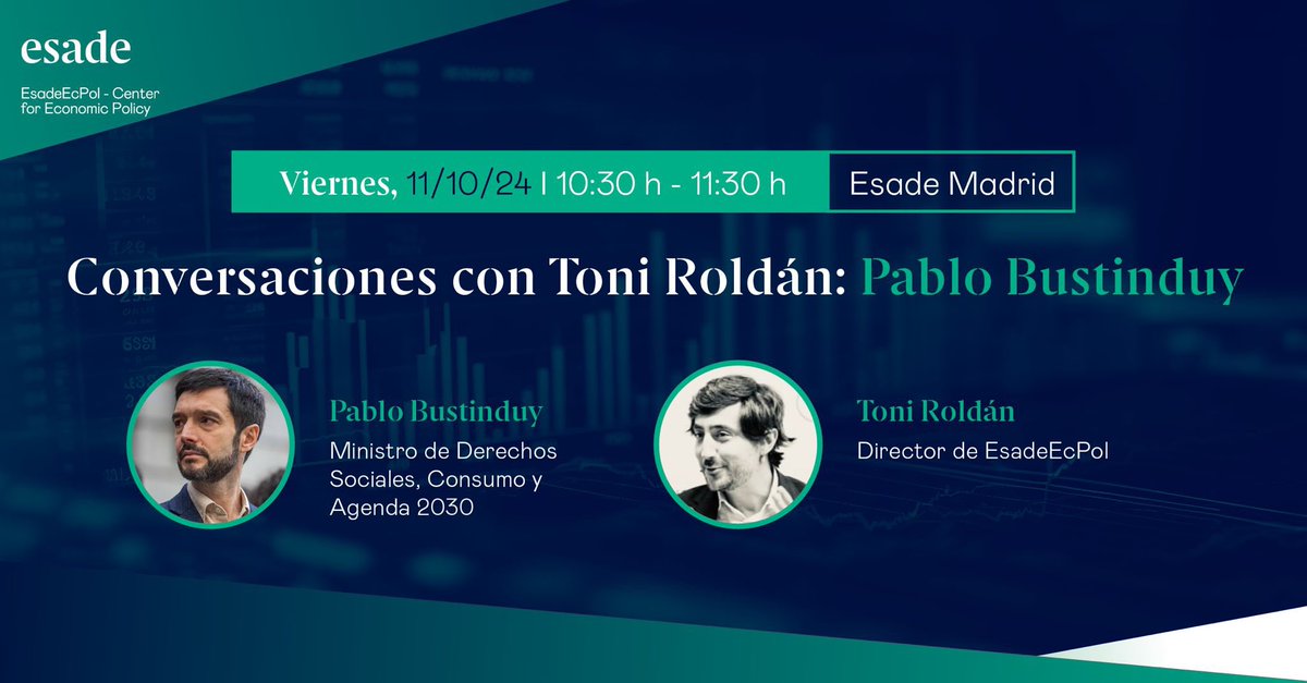 toniroldanm's tweet photo. ✍🏻 Apunten en agendas. Muy felices y agradecidos de recibir en #EsadeMadrid al Ministro de Derechos Sociales, Pablo Bustinduy  @pbustinduy.

🤗 Hablaremos (entre otras muchas cosas) de una de las agendas más abandonadas y más importantes en política social: los cuidados. ¡Os esperamos!

Para registrarse sigan este link 
👉 https://t.co/UrEiPm7Y9G