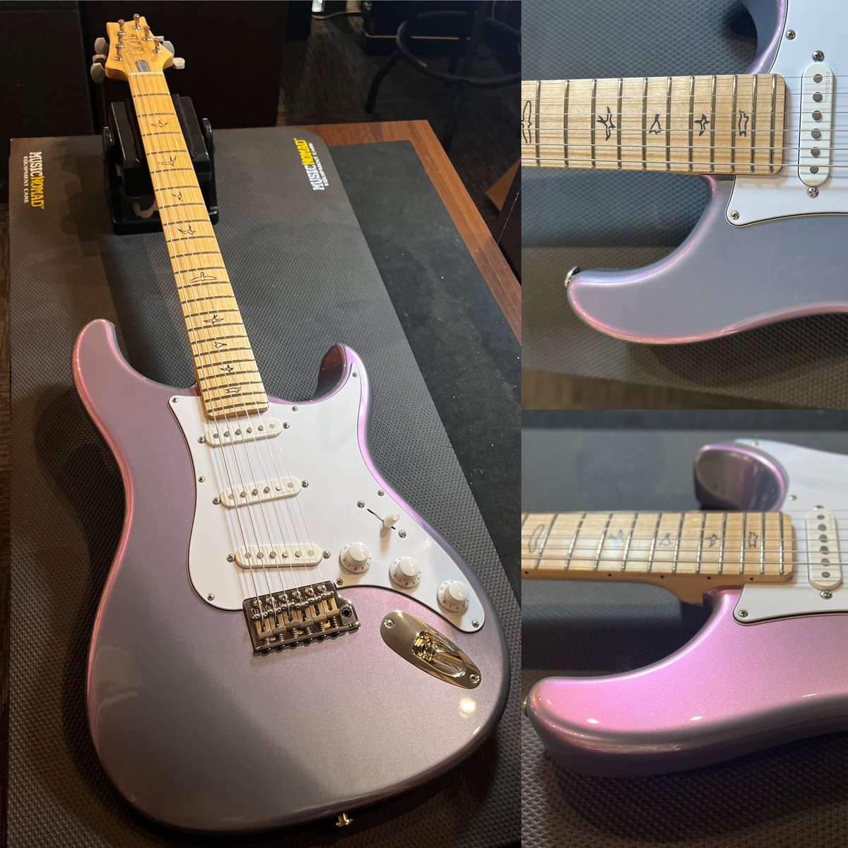 goldstargt's tweet image. 【Silver Sky Limitad Lunar Ice】
1000本限定生産されたレアモデルが入荷しました🎸

シルバーを基調に、光の加減で虹色に変化します✨ 

ローズ指板と2本持ち、というのもアリです！

使用感のかなり少ない美品です👍

詳細はお問合せください🖐️

#prs #Silversky