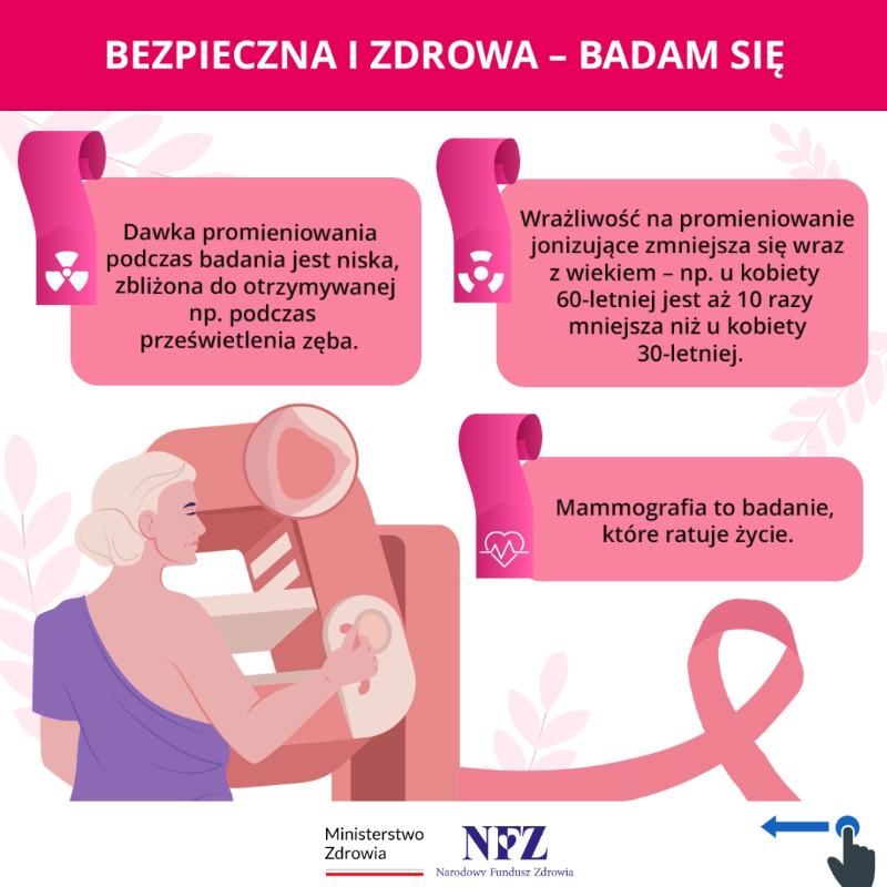NFZ_GOV_PL's tweet photo. 📅 Październik — miesiąc świadomości raka piersi

🤔 CZY WIESZ, ŻE...
🩺 #Mammografia to najbardziej precyzyjne badanie w #profilaktyka raka piersi?

@MZ_GOV_PL

💡 Dowiedz się, jak wygląda mammografia w #mammobus 👇
https://t.co/483WaIzG4q