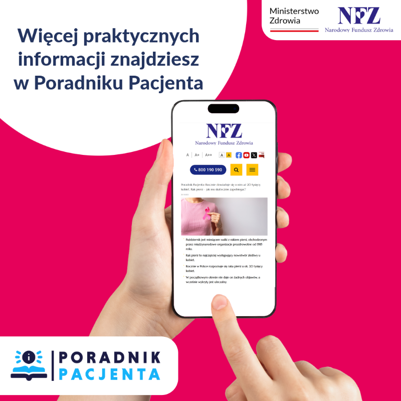 NFZ_GOV_PL's tweet photo. 📅 Październik — miesiąc świadomości raka piersi

🤔 CZY WIESZ, ŻE...
🩺 #Mammografia to najbardziej precyzyjne badanie w #profilaktyka raka piersi?

@MZ_GOV_PL

💡 Dowiedz się, jak wygląda mammografia w #mammobus 👇
https://t.co/483WaIzG4q