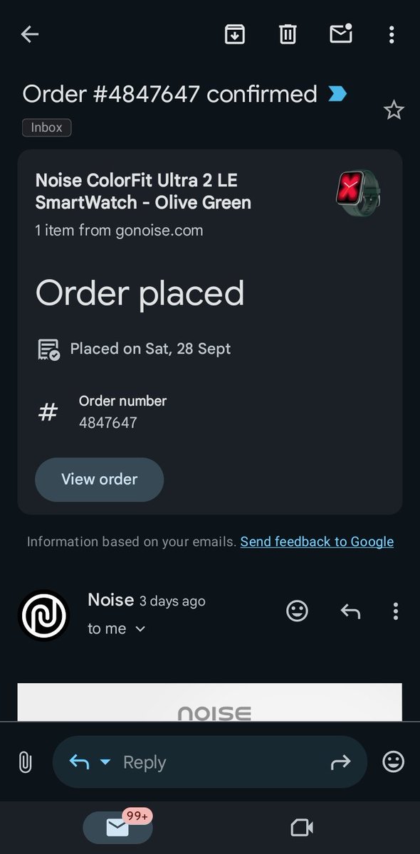 SarbojitShome's tweet photo. @SupportNoise 
The order was confirmed on 28th Sep. And yet when I track the order details, the product hasn't been shipped yet. Reason?? https://t.co/DkTAMGvVeK