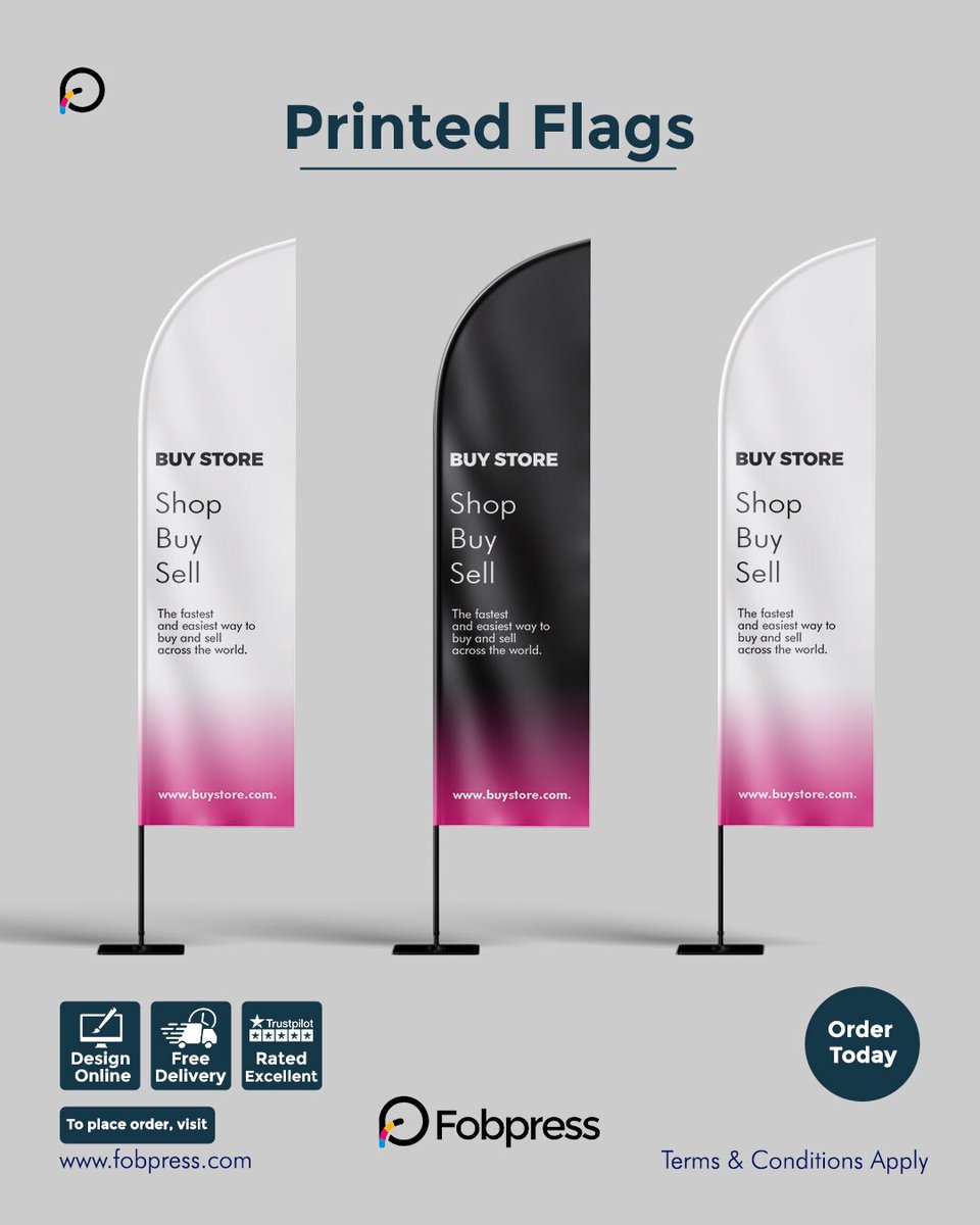 fobpress's tweet image. Step Up your event with our high-quality print flags—where vibrant design meets ultimate durability! Perfect for any occasion!

Order today at fobpress.com to see exciting offers.

#fobpress #flags #printedflags #brandedpen #networking #designonline #freedelivery