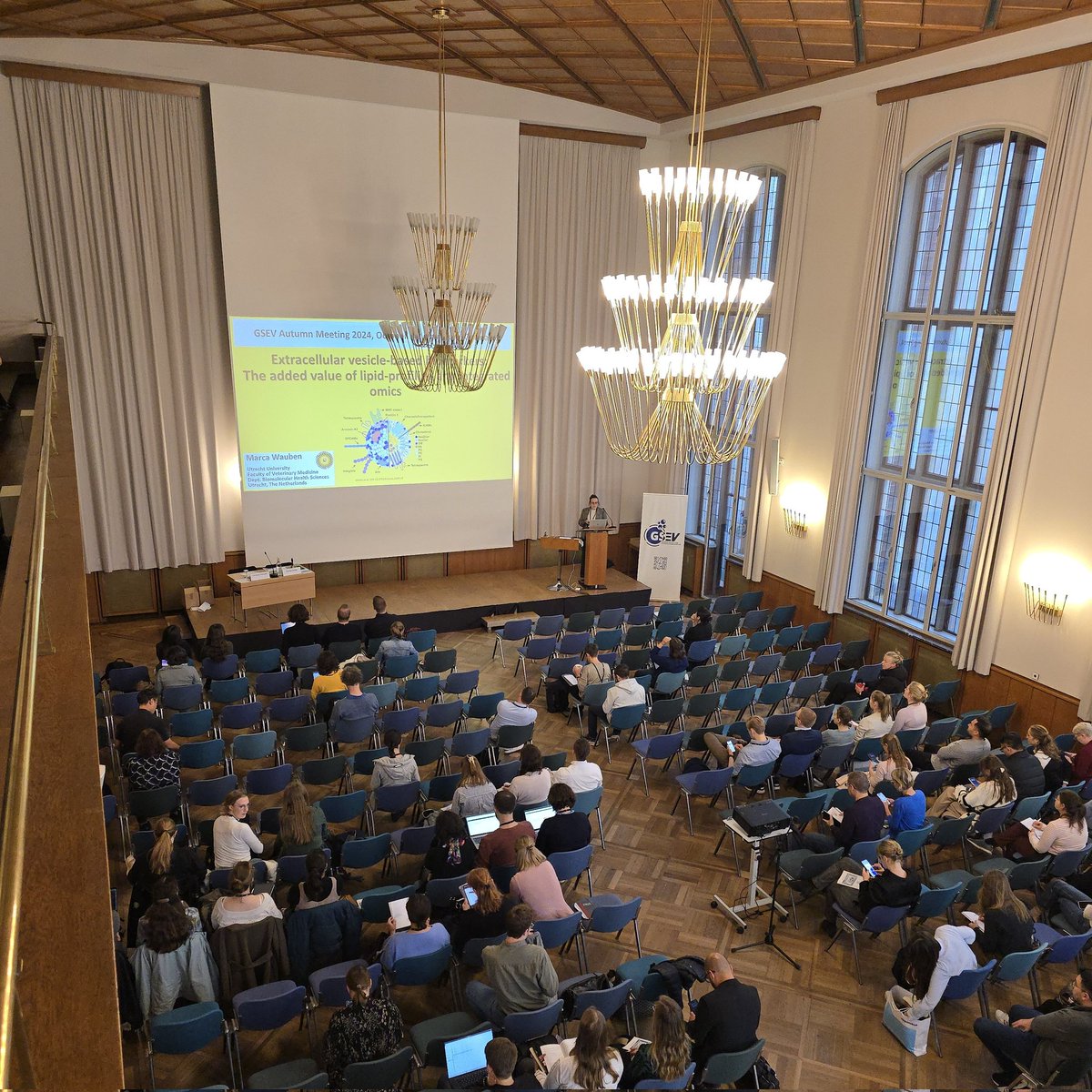 German Society for Extracellular Vesicles (@gsevorg) on Twitter photo After an intense night of partying #GSEV2024 attendees need some exciting EV science. Day 2 is kicking off with Marca <a href="/WaubenLab/">Wauben Extracellular Vesicle Lab</a>, and we are super excited to have her here with us. "#extracellularvesicle-based biomarkers: The Added Value of Lipid-Profiling and Integrated Omics" After an intense night of partying #GSEV2024 attendees need some exciting EV science. Day 2 is kicking off with Marca <a href="/WaubenLab/">Wauben Extracellular Vesicle Lab</a>, and we are super excited to have her here with us. "#extracellularvesicle-based biomarkers: The Added Value of Lipid-Profiling and Integrated Omics"