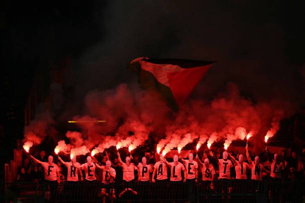 Celtic’s Green Brigade lit up the Champions League in Zionist-Germany, while the skies of Palestine were lit up by hope and resistance 💥