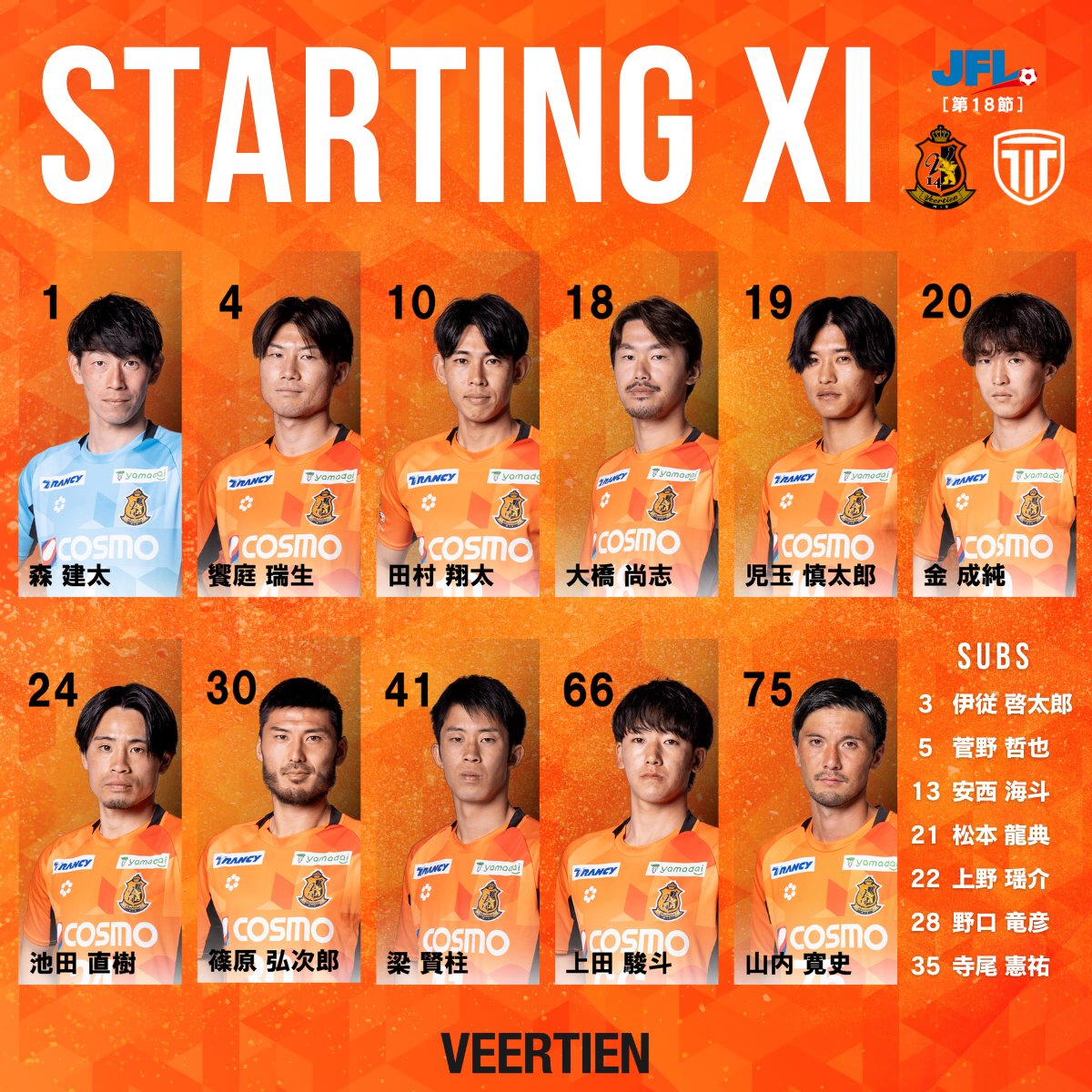 Veertien_TSC's tweet photo. ⚽𝙎𝙏𝘼𝙍𝙏𝙄𝙉𝙂 𝙓𝙄

#JFL 第18節 HOME
⌚18:00キックオフ
🆚#栃木シティ 
🏟#ラピスタ 

📡LIVE配信
https://t.co/BcDLoOB6Iz

#協闘 #STARTINGXI 
#ヴィアティン三重 https://t.co/BHjOguMiP6