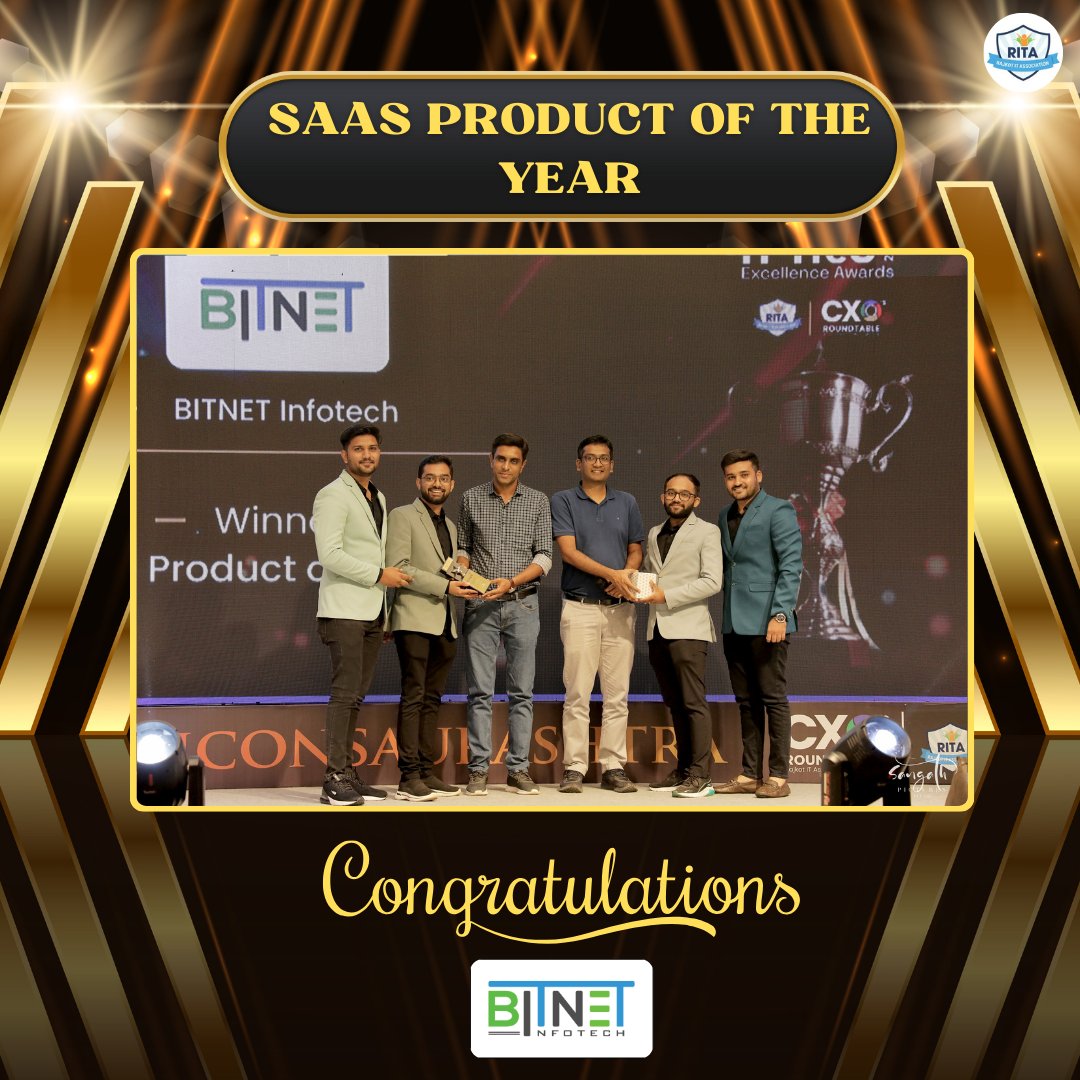 Bitnet_Infotech's tweet photo. ๐๐ Weโre thrilled to announce that Bitnet Infotech has won the prestigious "SaaS Product of the Year" presented by Saurashtra IT-ITeS Excellence Award 2024,
#AwardWinner #saas #ProudMoment #BitnetInfotech #rajkotitassociation https://t.co/VWGI5aGWj8