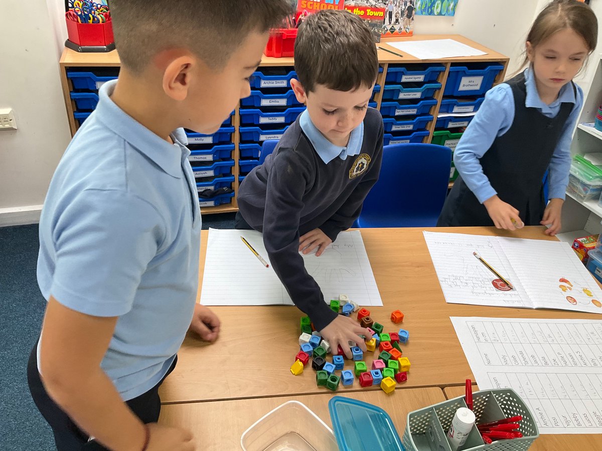 StBernardsep's tweet photo. Yesterday, T2 thought of their own questions about their hands. They measured their handspan and how many cubes they could hold. Then they looked at the data to try and answer their questions. #stbScience https://t.co/thRVXzzNlH