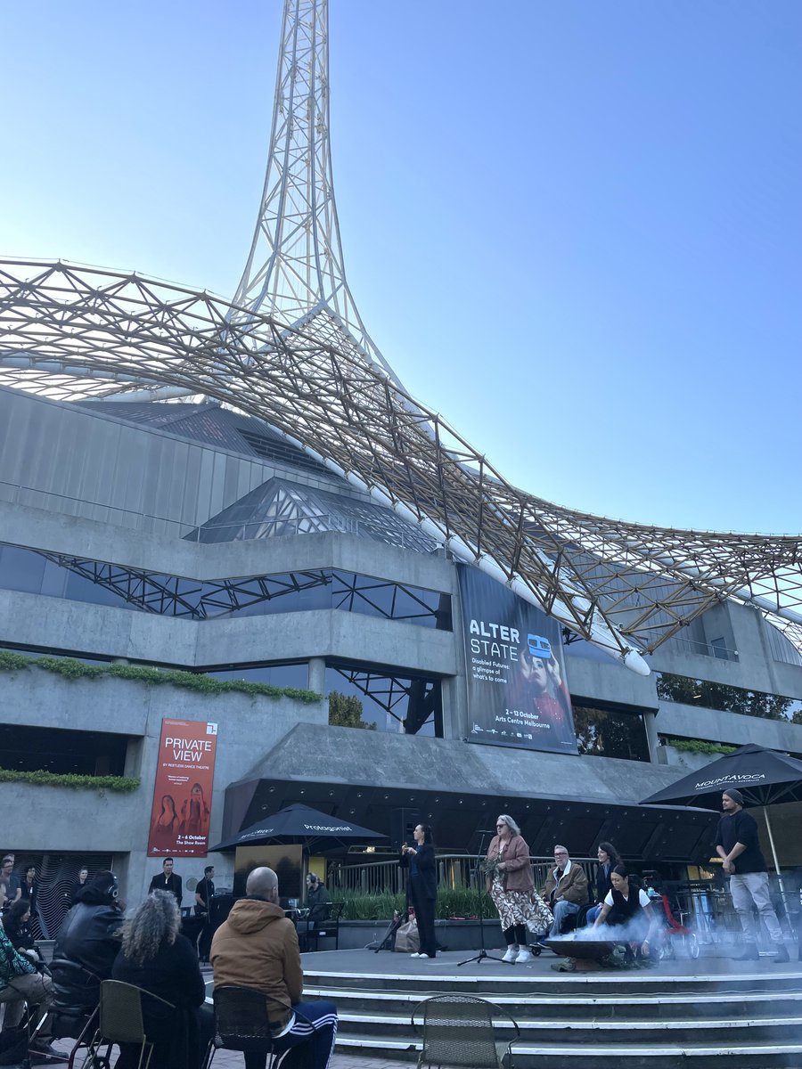 artscentremelb's tweet photo. #AlterState begins today, and we officially kicked off the program with a Welcome to Country & Smoking Ceremony.
Alter State is an 11 day program filled with culture and creativity made by Deaf and Disabled artists.
Explore what's on: https://t.co/b2TYnVIFNH https://t.co/Hq4RIDhB5D
