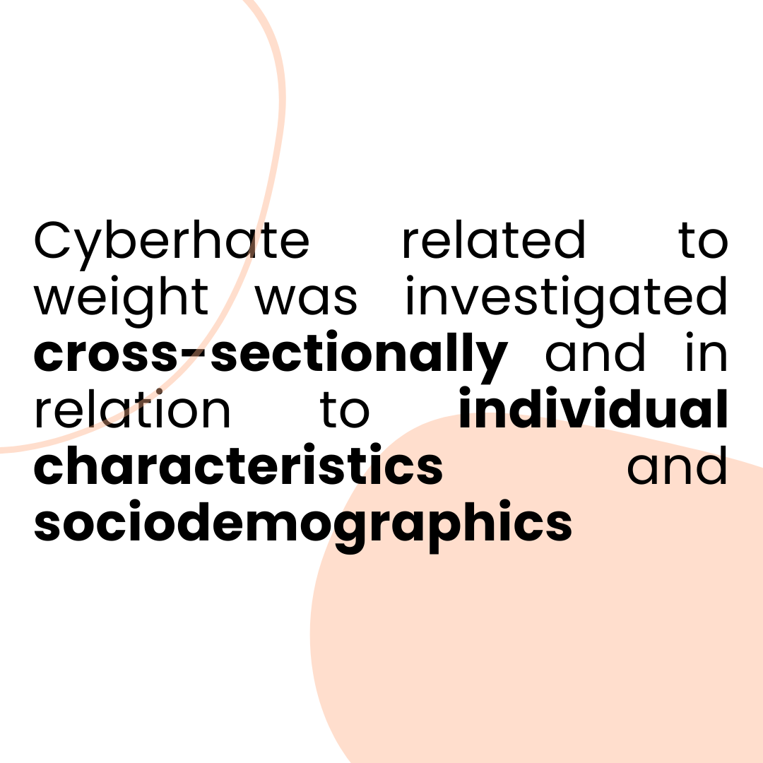 cyberplus2024's tweet photo. Our systematic review also focused on #cyberhate related to weight. 📱⚖️ Only a few studies have investigated it so far, but they show women are at higher risk of being exposed to it and that victimisation is linked to depression, stress, or sleep problems. 😔💤 #weightbias https://t.co/2PCuM9u46V