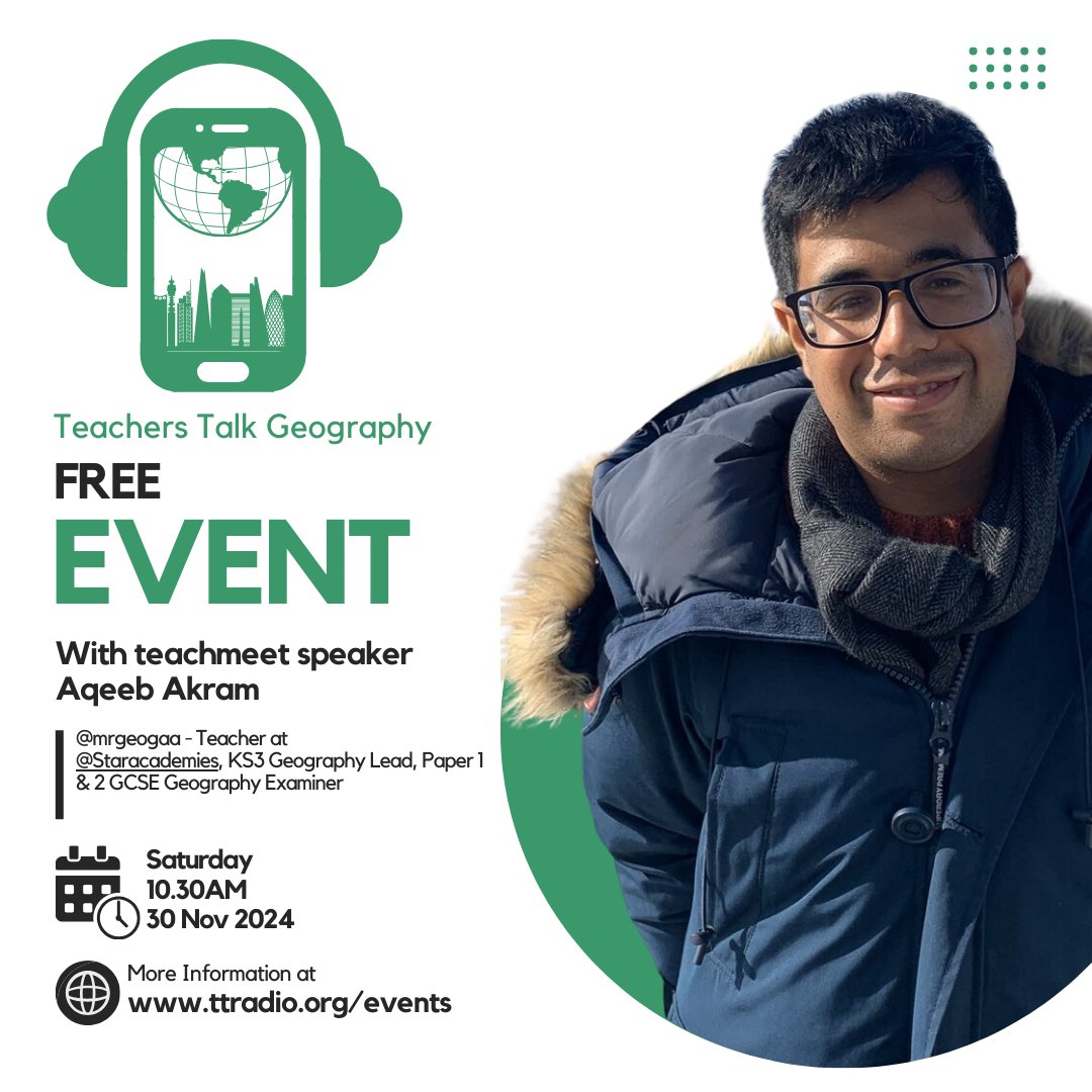 TTR Geography (@ttrgeog) on Twitter photo Next up, we have the lovely <a href="/mrgeogaa/">Aqeeb Akram π</a> who will be sharing his experience of modelling in geography. 
We are sure there will be many takeaways from this presentation that can be implemented straight away. 
#geographyteacher Next up, we have the lovely <a href="/mrgeogaa/">Aqeeb Akram π</a> who will be sharing his experience of modelling in geography. 
We are sure there will be many takeaways from this presentation that can be implemented straight away. 
#geographyteacher