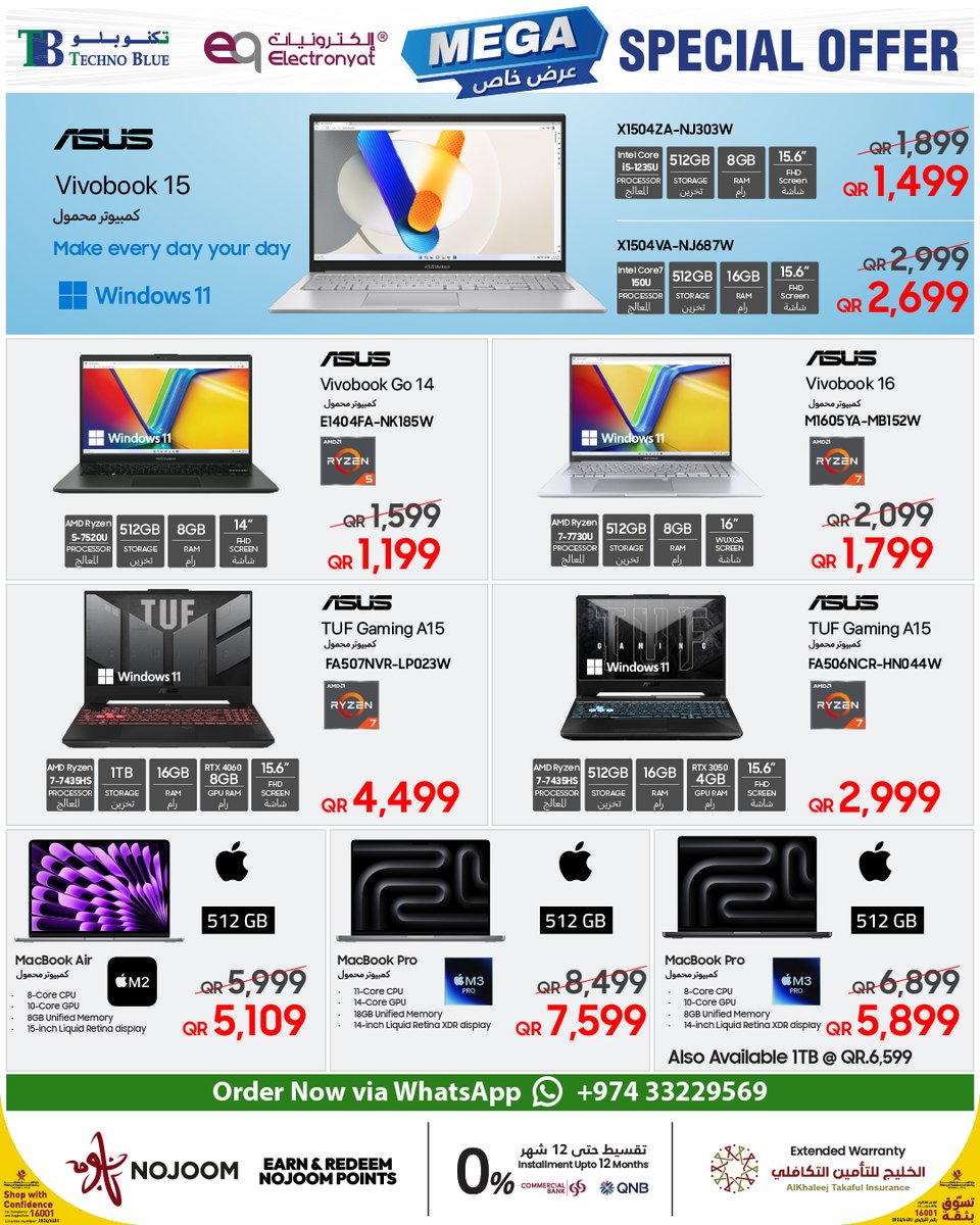 ElectronyatQa's tweet image. Mega Sale Alert! 🎉 !

Shop Now Online:
tinyurl.com/5t2ka5bk

WhatsApp :3322 9569 or Call: +974 4493 8427.

#TechnoBlue showroom:
📍 Ain Khalid
📍 Barwa Village
📍 Pearl Qatar
📍 Al Wakrah

#MegaSale #ShopSmart #UnbeatableDeals #Electronics #Gadgets #HomeEssentials #QA