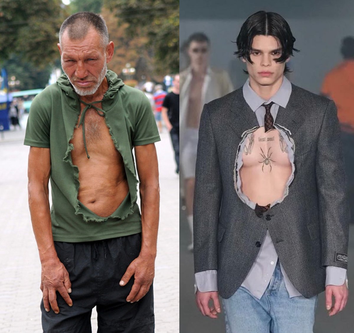 YurkoDyachyshyn's tweet photo. Slavik’s Fashion 2011 VS Vetements SS25 ))) #SlaviksFashion #Vetements https://t.co/h3uTwRDXTN