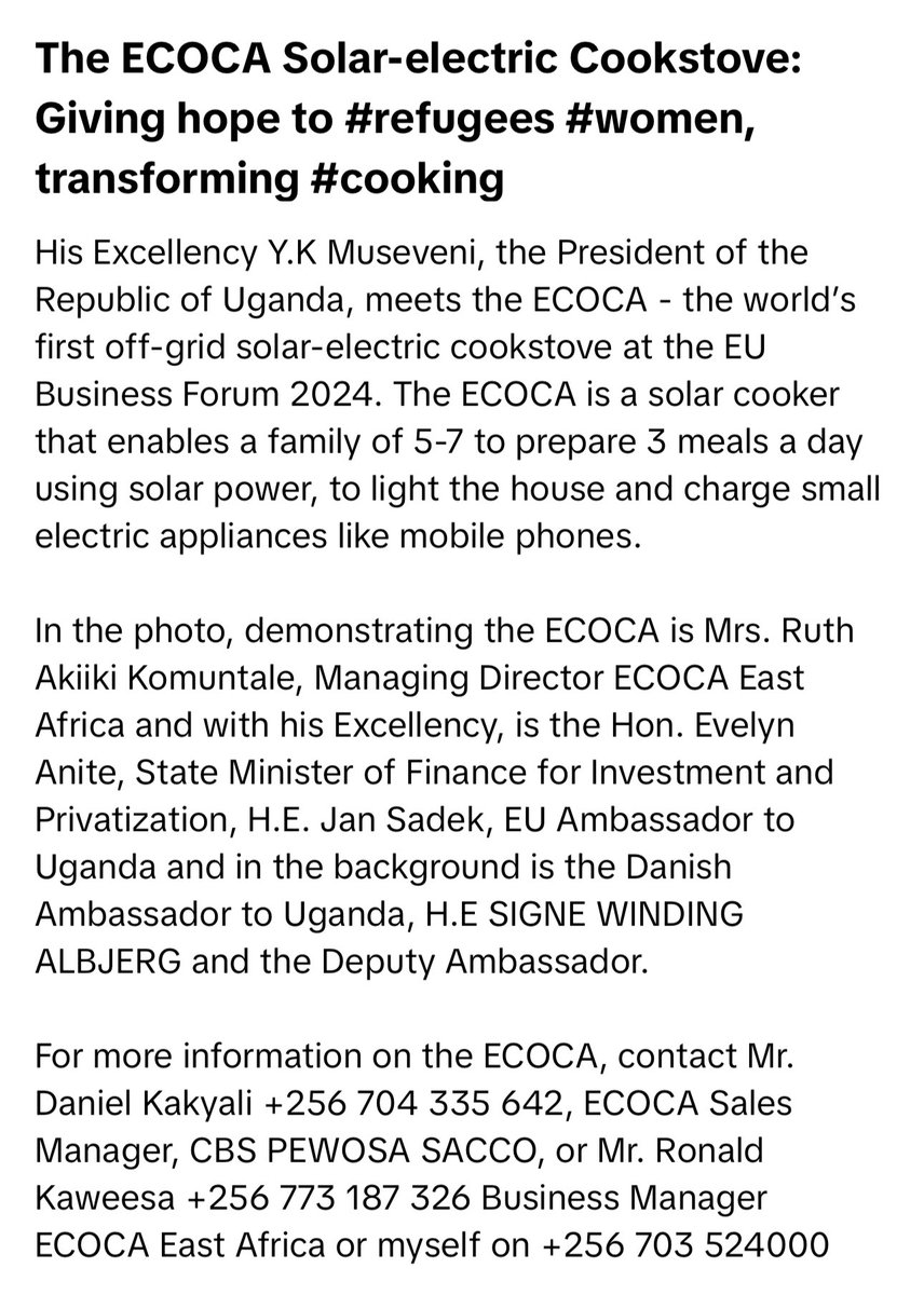 GreenAnts256's tweet image. #ECOCA #Solar-electric #cookstove: Giving hope to #refugees, #women , and transforming #cleancooking in institutions.