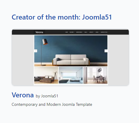 TemplateJoomla4's tweet photo. 📅 Welcome October and welcome @Joomla51 👋 as the creator of the month on #Templatejoomla !
Visit his portfolio here: https://t.co/infiTh2L3s https://t.co/glRHbsLlrL
