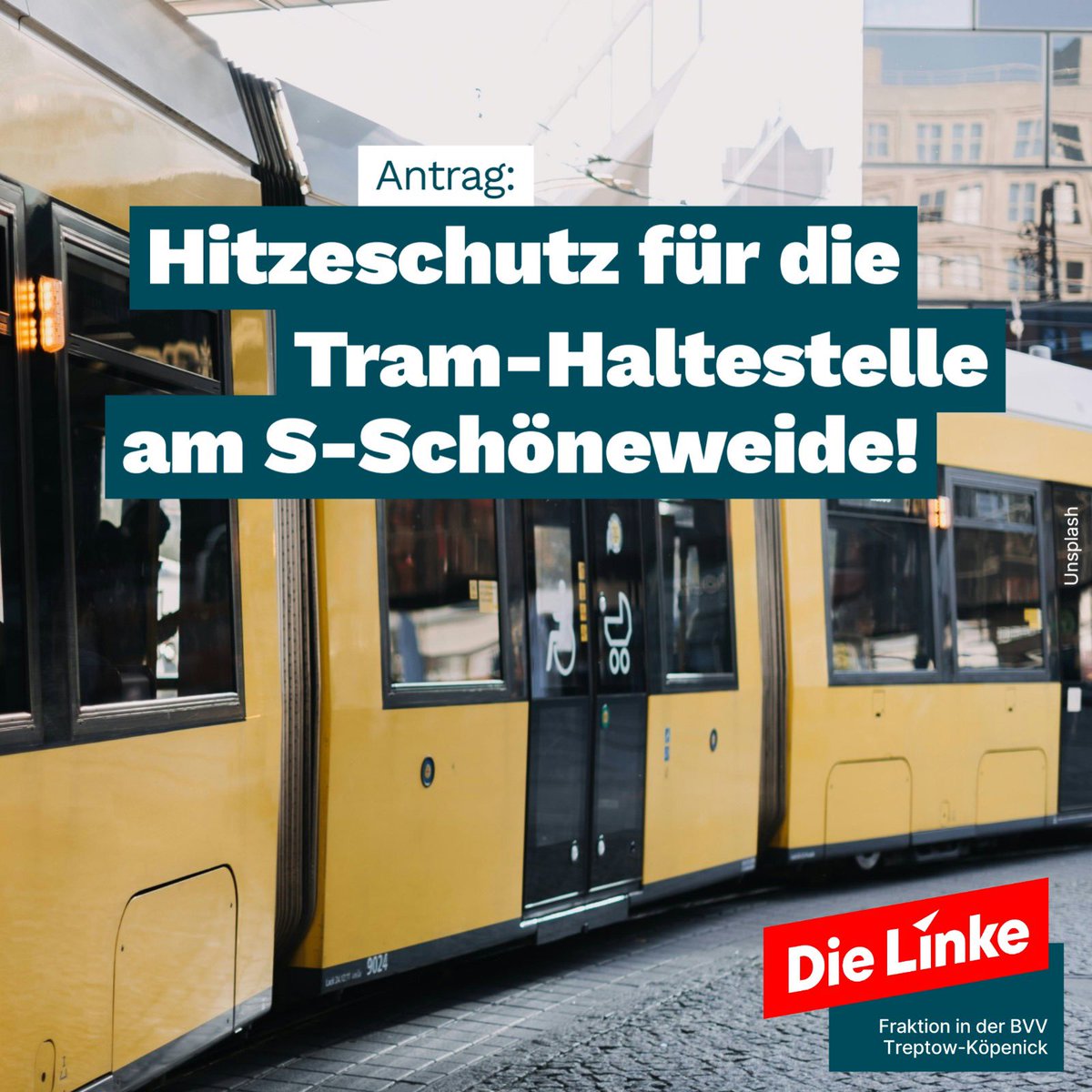 linksfraktiontk's tweet photo. Die Haltestelle und Wendeschleife für die Straßenbahnen am S-Schöneweide wurde komplett neu gebaut. Der Platz besteht vollständig aus Beton und Asphalt, es gibt keine Grünflächen, Bäume oder Büsche. Auch Überdachungen als Schutz vor Regen oder starken Sonnenstrahlen fehlen.. https://t.co/BH4CQ0QKmu