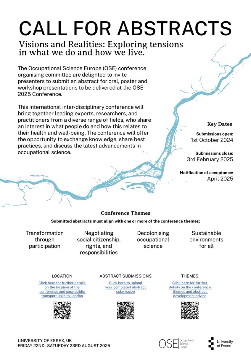 The call for Abstracts for the 2025 OSE Conference at the University of Essex, UK is now open‼️
The abstract submission deadline is midnight on Monday 3rd February 2025. 
Don't miss the opportunitty! os-europe.org/call-for-abstr…