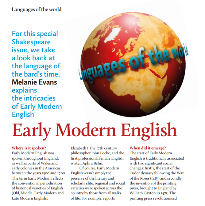 Babelzine's tweet photo. 👨‍🏫 What ho! 1 day to go til @bencrystal's Babel Lecture

🎟️ Book your free seat @NorthumbriaUni... 
📺 ... or live-stream spot at https://t.co/2ewAjtlhGK

🪶 What was English like in Shakespeare's day? Melanie Evans looks at Early Modern English in Babel: https://t.co/WVV9AxT3XU https://t.co/fwJjGK9FX4