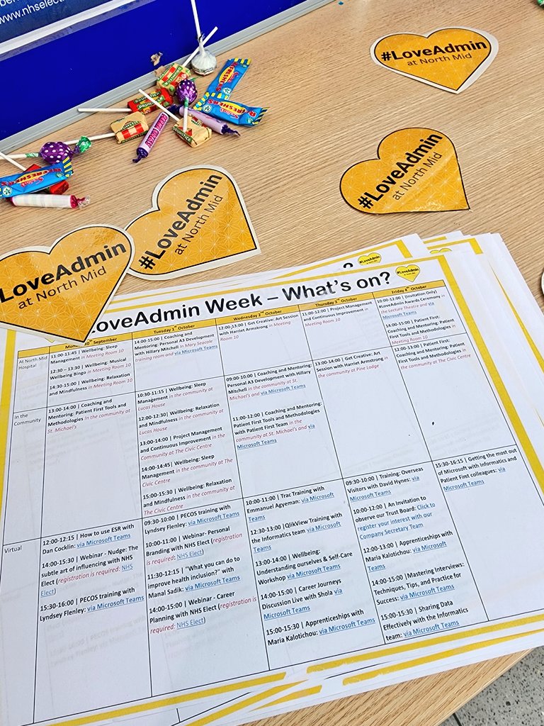#LoveAdmin Stall.

#LoveAdminWeek @NorthMidNHS 
💛