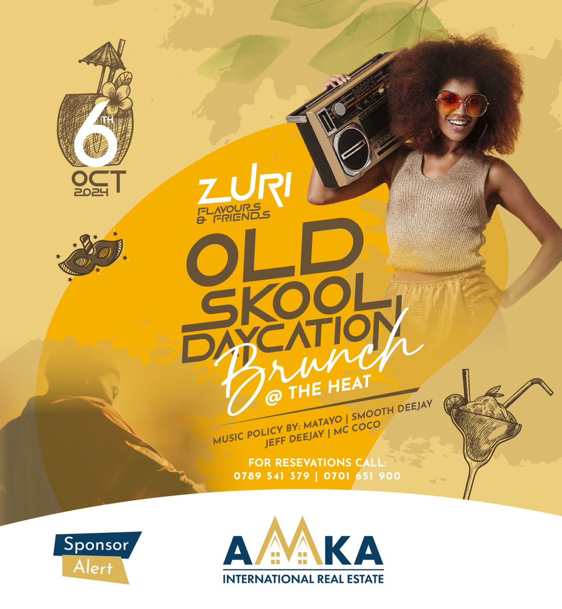 The most trusted real estate guys in Mbarara, <a href="/amka_real/">Amka International Real Estate</a> are on board to sponsor the zuri cocktails brunch this Sunday. 

Let's be at <a href="/TheHeat2010/">The Heat</a> and party with <a href="/RonahAsiimwe1/">Nyina’barungi 👑</a>. 

#ZuriCocktailsBrunch