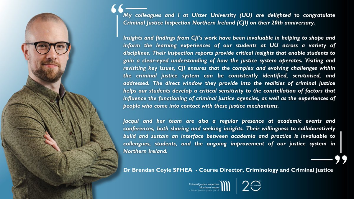 Thank you to <a href="/QUBelfast/">Queen's University Belfast 🎓</a> and <a href="/UlsterUni/">Ulster University</a> for congratulating us on #CJI20 while highlighting the importance of independent inspection work as a recognised source of information and research for academics and students. We look forward to further developing collaborative relationships
