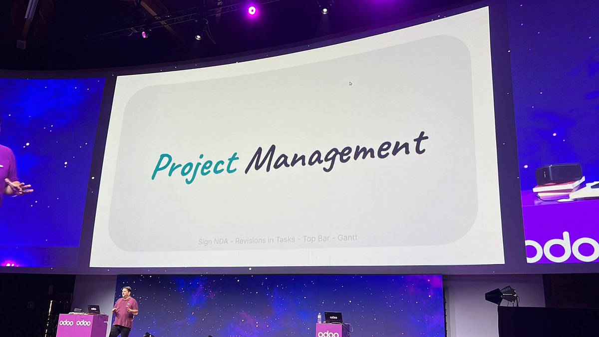 jaynvora's tweet image. Odoo project management now comes better and should cover many verticals! #odooexperience2024