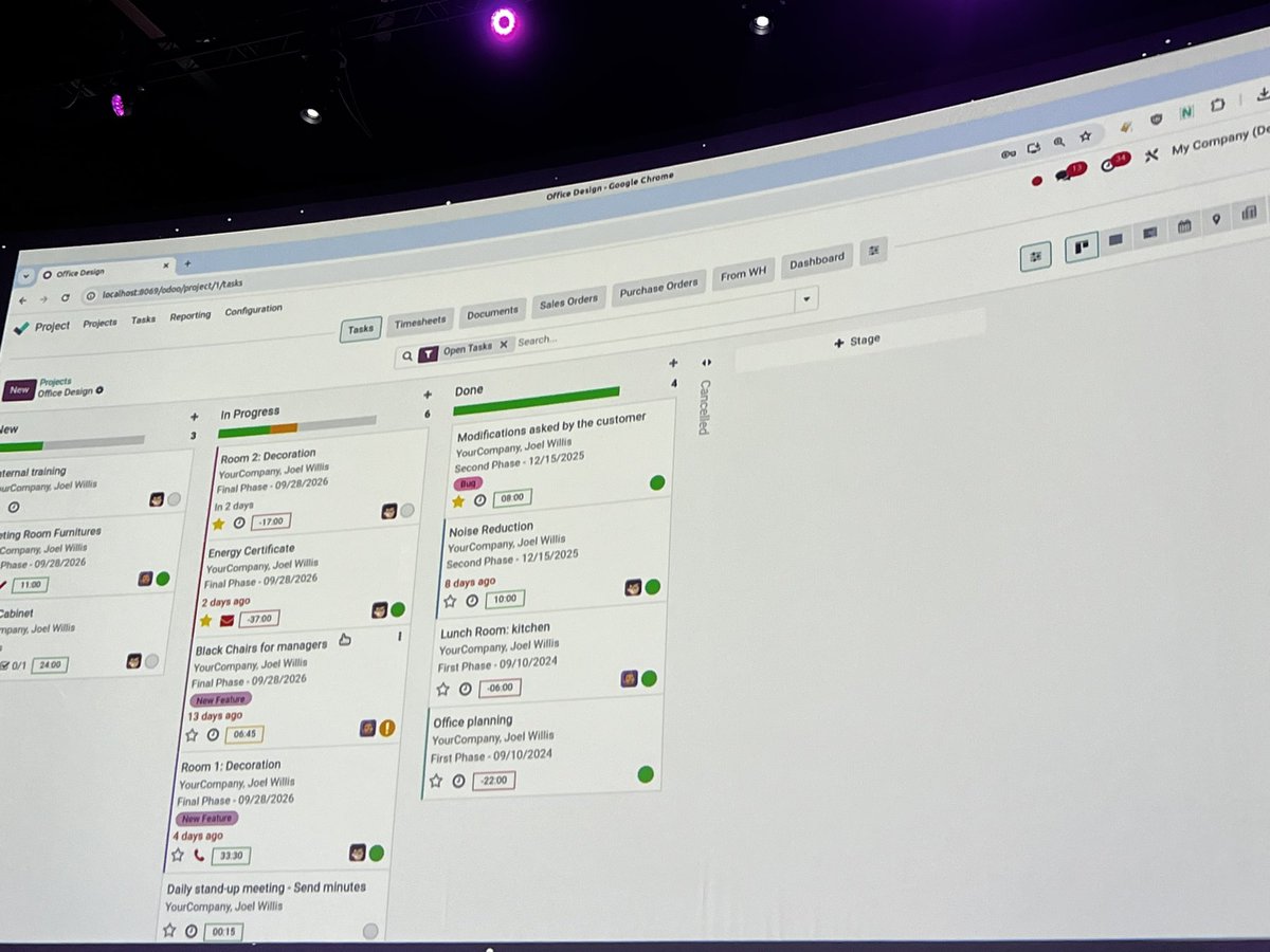 jaynvora's tweet image. Odoo project management now comes better and should cover many verticals! #odooexperience2024