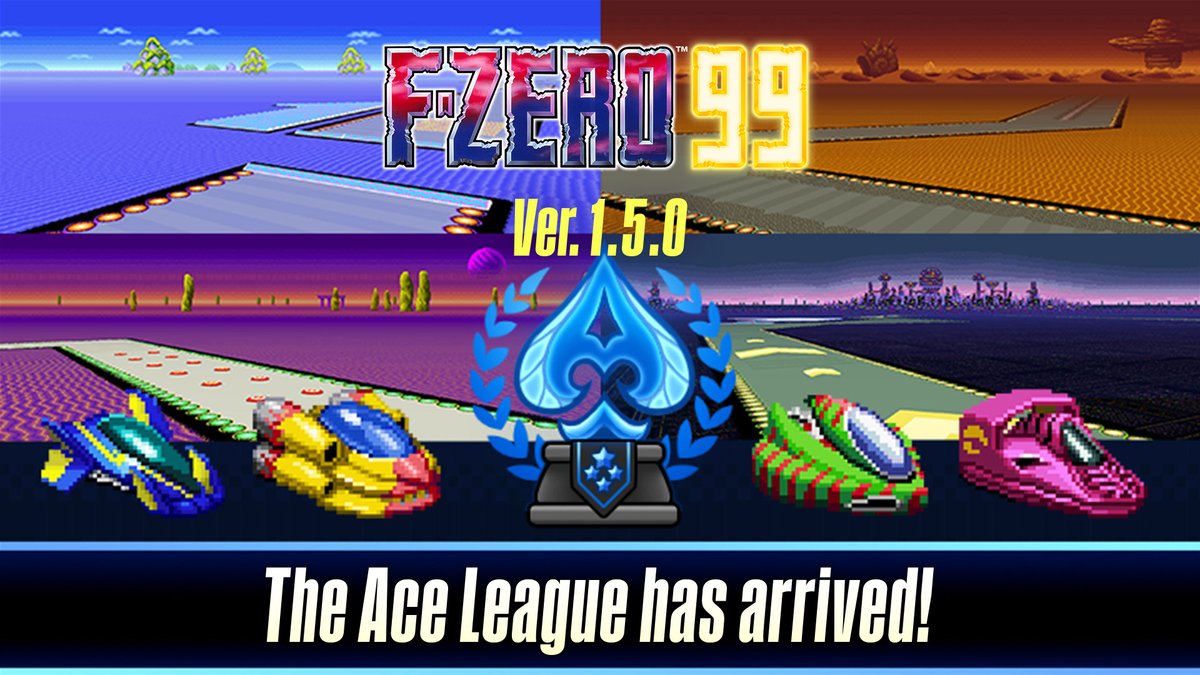 NintendoUK's tweet photo. The Ace League has come to #FZERO99, available to #NintendoSwitchOnline members in a free update! Enjoy tracks and machines from F-ZERO games for the Super Famicom's Satellaview peripheral, previously only released in Japan.
 
Play now: https://t.co/yleAEj0DTH https://t.co/aDHDM2Xkc2