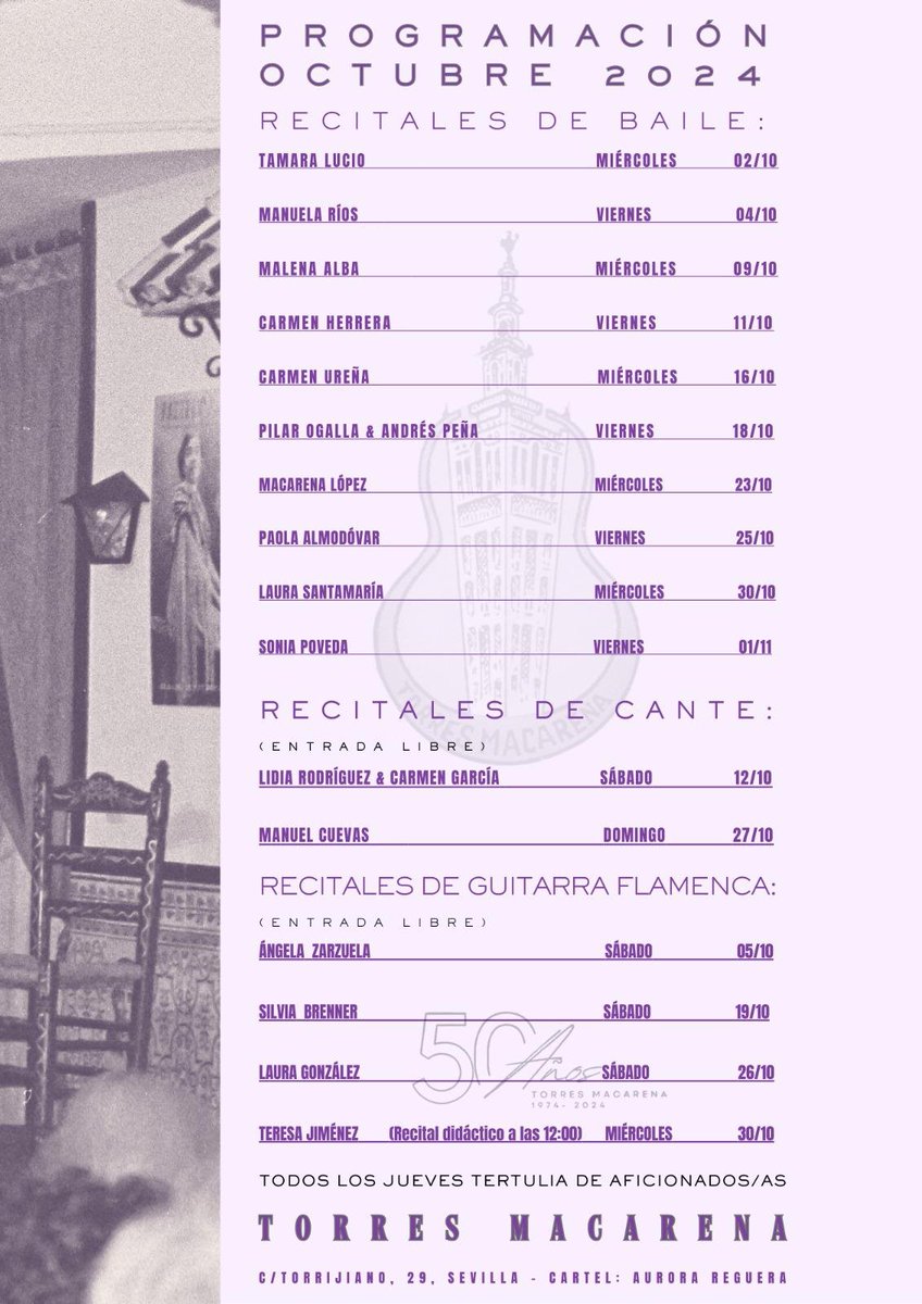 Octubre de mucho toque en #TorresMacarena con el ciclo de guitarra de mujer

Además del baile y el cante

#50TorresMacarena