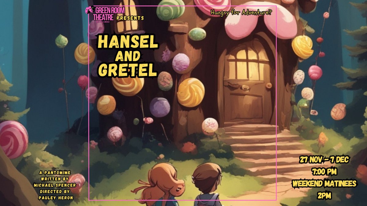 DiscoverCarlisl's tweet image. Enjoy @ukgreenroom’s #traditional #festive #pantomime, from Wednesday 27 November to Saturday 7 December at West Walls #Theatre.

Their 2024 #panto of #HanselAndGretel is sure to be a classic show of laughs, #songs, #slapstick, and #AudienceParticipation - tinyurl.com/yc2k3tpt