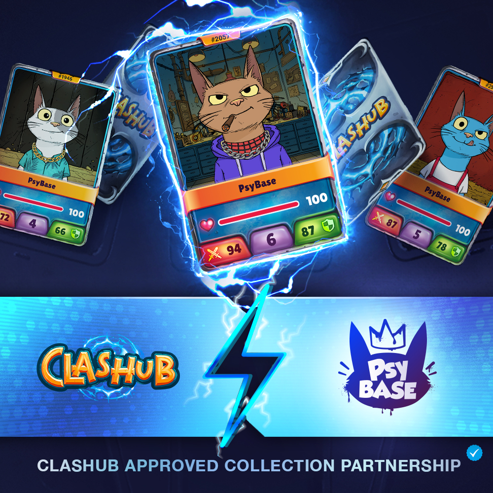 theclashub's tweet image. 🐾 PsyBase NFT Collection has been released! These unique street cats are now available to mint and can be used within Clashub for exclusive in-game perks.
 #PsyBase #NFTLaunch