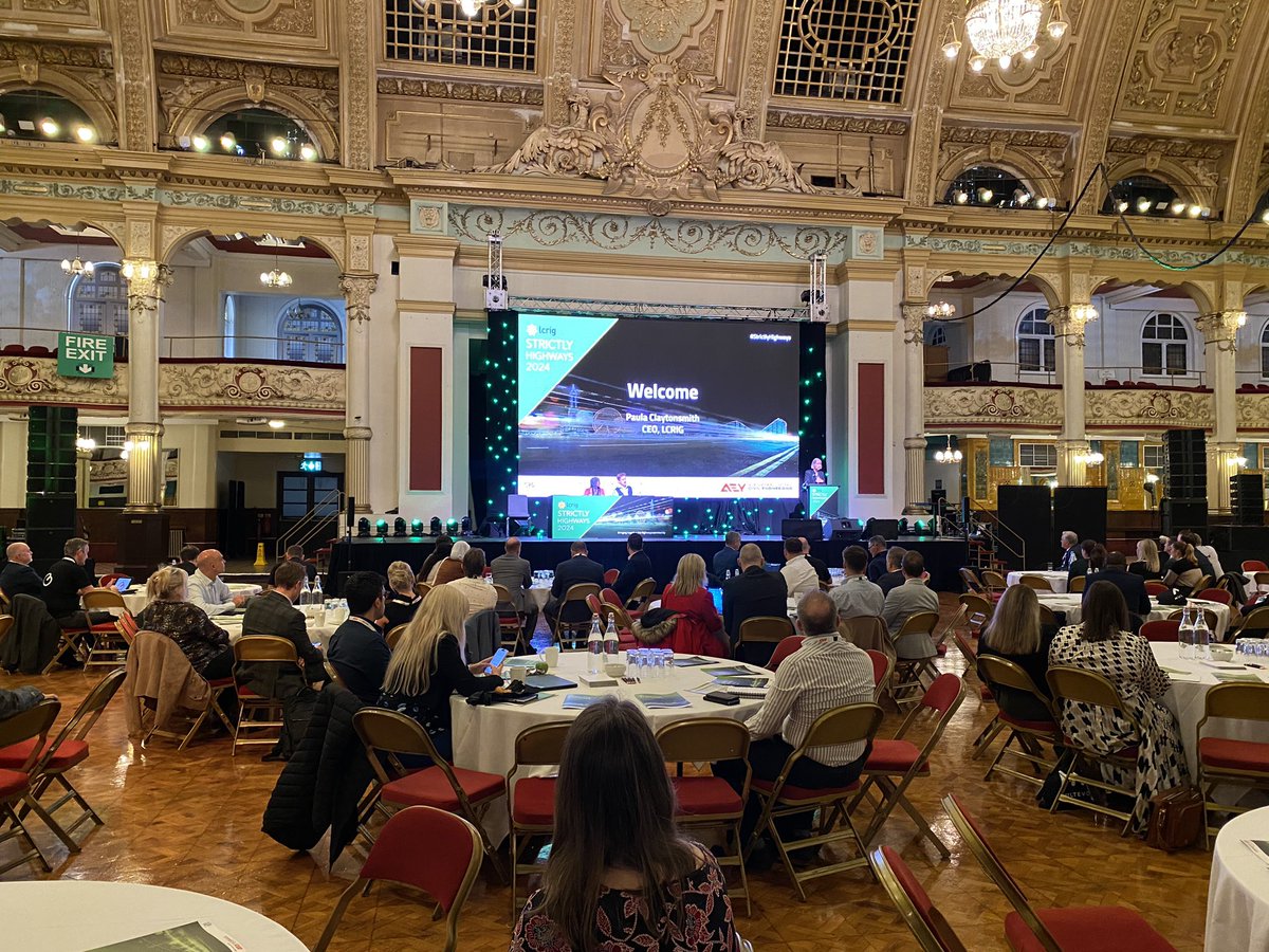 It’s #strictlyhighways - <a href="/LCRIGnetwork/">LCRIG (Local Council Roads Innovation Group)</a> CEO Paula Claytonsmith welcomes delegates to the Winter Gardens, Blackpool.