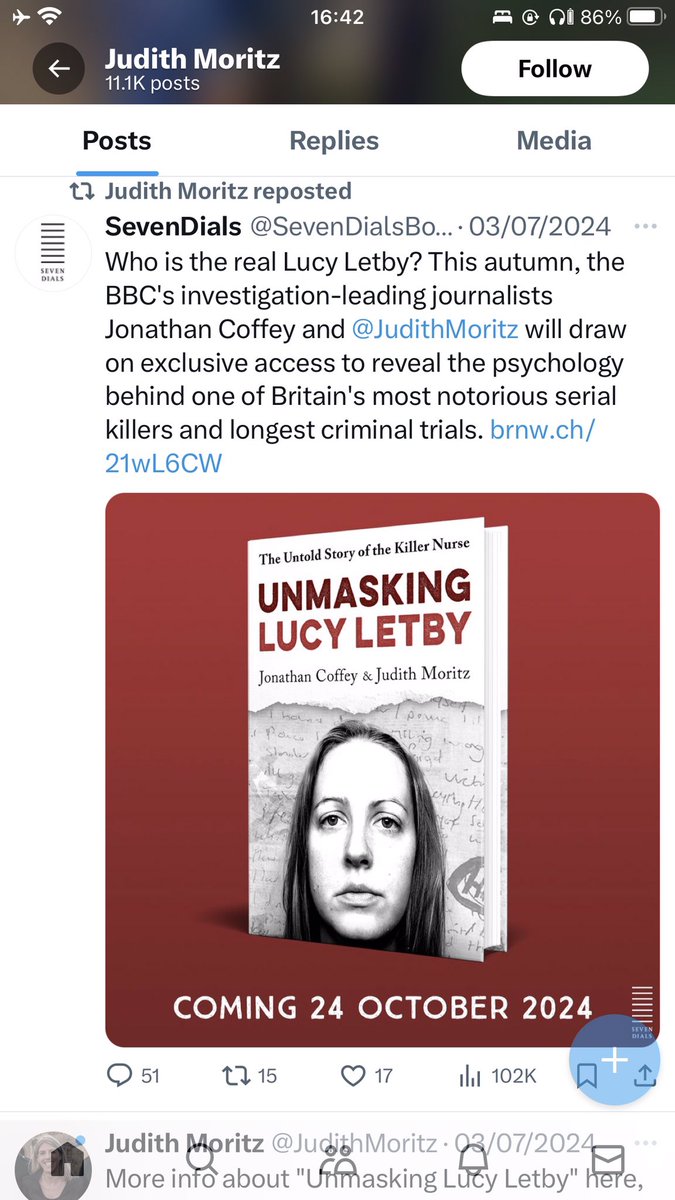 Big Ste (@fifati4) on Twitter photo I wonder if this book by <a href="/JudithMoritz/">Judith Moritz</a> will be on the shelves later this month?
Or will she be holding it back and starting from scratch?
#LucyLetby I wonder if this book by <a href="/JudithMoritz/">Judith Moritz</a> will be on the shelves later this month?
Or will she be holding it back and starting from scratch?
#LucyLetby