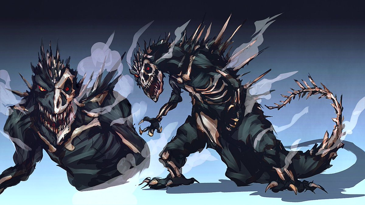 ByNEET's tweet image. ゴーストゴジラと言われて
こんなゴジラを考えてました
#fangoji