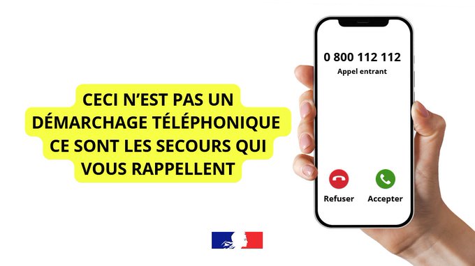 📞0800 112 112 Désormais, ce numéro s'affiche lorsqu’un service d'urgence vous rappelle <a href="/PoliceNat45/">Police Nationale 45</a>, <a href="/Gendarmerie_045/">Gendarmerie du Loiret</a>, <a href="/SDIS45/">Pompiers du Loiret</a>.
Ce sont les secours, il faut décrocher !
Pour appeler vous-même les secours en cas d’urgence, les numéros restent inchangés : 15, 17, 18 ou 112.