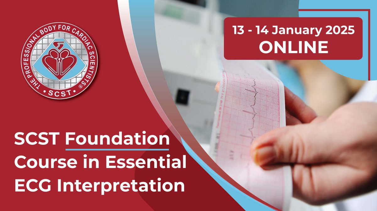 SCSTcouncil's tweet image. 🚨 Registration is OPEN for our 2-day virtual foundation course on 13th &amp;amp; 14th Jan 2025! 🗓️

Learn to identify &amp;amp; interpret abnormal ECG patterns in emergency &amp;amp; acute settings. Perfect for all levels.

More info: scst.org.uk/event/foundati…

#ECGInterpretation #FoundationCourse