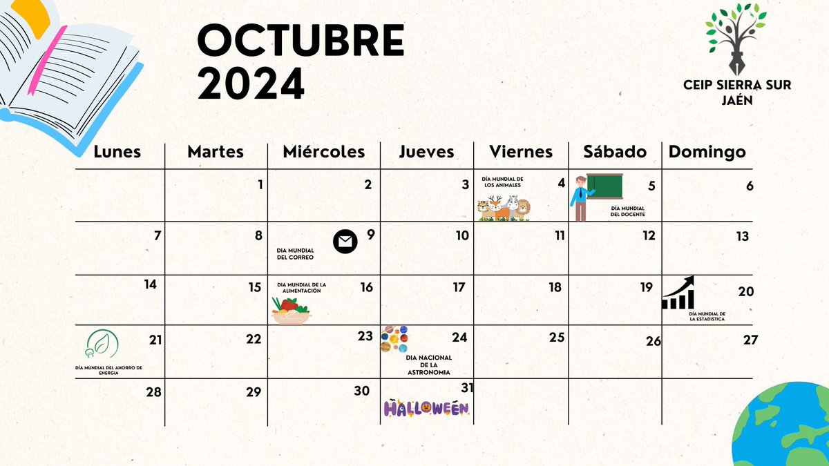 Ya tenemos listo el calendario de actividades para octubre! 📅 Este mes nos esperan juegos educativos y mucho más. ¡Prepárate para aprender y divertirte! #CalendarioOctubre #Educación #AprenderEsCrecer"