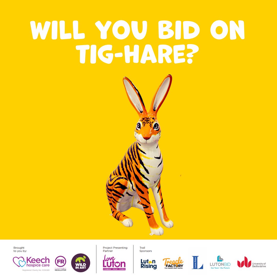 Sandra Russell Art 🎨 (@sandrussellart) on Twitter photo Tig-Hare 🐯🐇🧡 is Lot 2️⃣3️⃣
The <a href="/ShortTailTrail/">ShortTailTrail</a> auction is online on Thursday 3rd Oct 7pm. A <a href="/wildinart/">Wild in Art</a> trail in aid of <a href="/KeechHospice/">Keech Hospice</a> in #Luton. What a great trail to have been a small part of!
#ShortTailTrail #WildInArt #WildInArtArtist Tig-Hare 🐯🐇🧡 is Lot 2️⃣3️⃣
The <a href="/ShortTailTrail/">ShortTailTrail</a> auction is online on Thursday 3rd Oct 7pm. A <a href="/wildinart/">Wild in Art</a> trail in aid of <a href="/KeechHospice/">Keech Hospice</a> in #Luton. What a great trail to have been a small part of!
#ShortTailTrail #WildInArt #WildInArtArtist