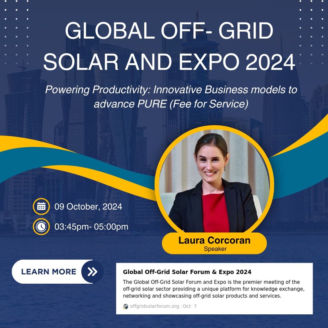 We are excited to have the Chief Operations Officer speaking at the 8th Global Off-Grid Solar Forum and Expo 2024 that will be held at the Kenyatta International Conference Center in Nairobi, Kenya.

Use the link to join: lnkd.in/duBcvyG

#RenewableEnergy #GOGLA