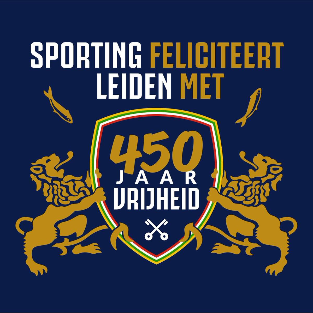4⃣5⃣0⃣ jaar geleden werd Leiden ontzet, Sporting Leiden feliciteert Leiden met 4⃣5⃣0⃣ jaar vrijheid! We wensen iedereen veel plezier, maak er een mooi feest van! #sportiefengezellig ❤️🤍💚💛 <a href="/GemeenteLeiden/">Gemeente Leiden</a> <a href="/LeidenOntzet450/">LeidensOntzet450</a>