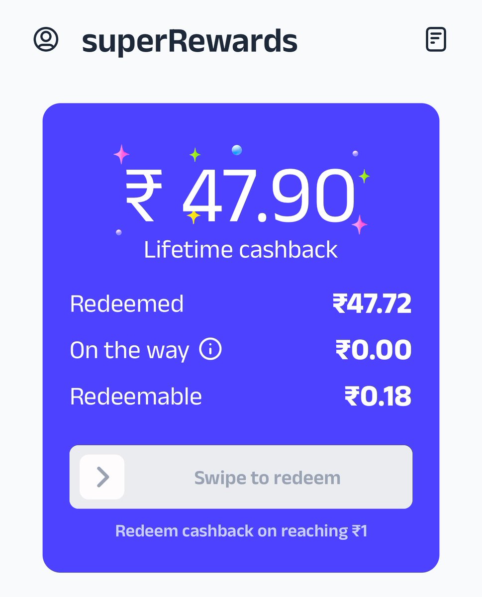 BrainiacDeals's tweet photo. No nonsense upi app @getsupermoney 

No coupons, no scratch cards, no coins

Direct money cashback on every upi transaction!

I installed it last month and i hardly use upi but at least i saved something other than receiving useless coupons 🙂 https://t.co/agzi31h0Wz