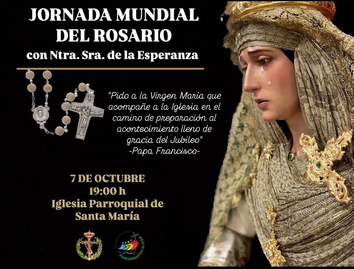 Jornada mundial del Rosario con la titular Mariana de <a href="/PasoBlancoAlbox/">Cofradia de Ntra Sra de las Angustias de Albox</a> #regionescofrade