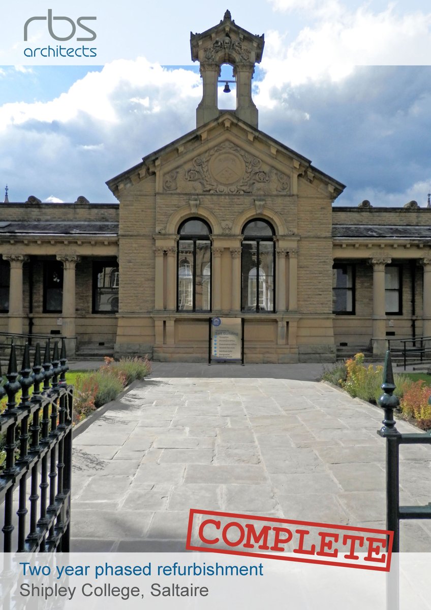 We are pleased to have completed a 2 year phased refurbishment at a number of buildings in #Saltaire for Shipley College. A huge amount of works have been carried out in a short time period, without impacting on term times. Well done to all involved!