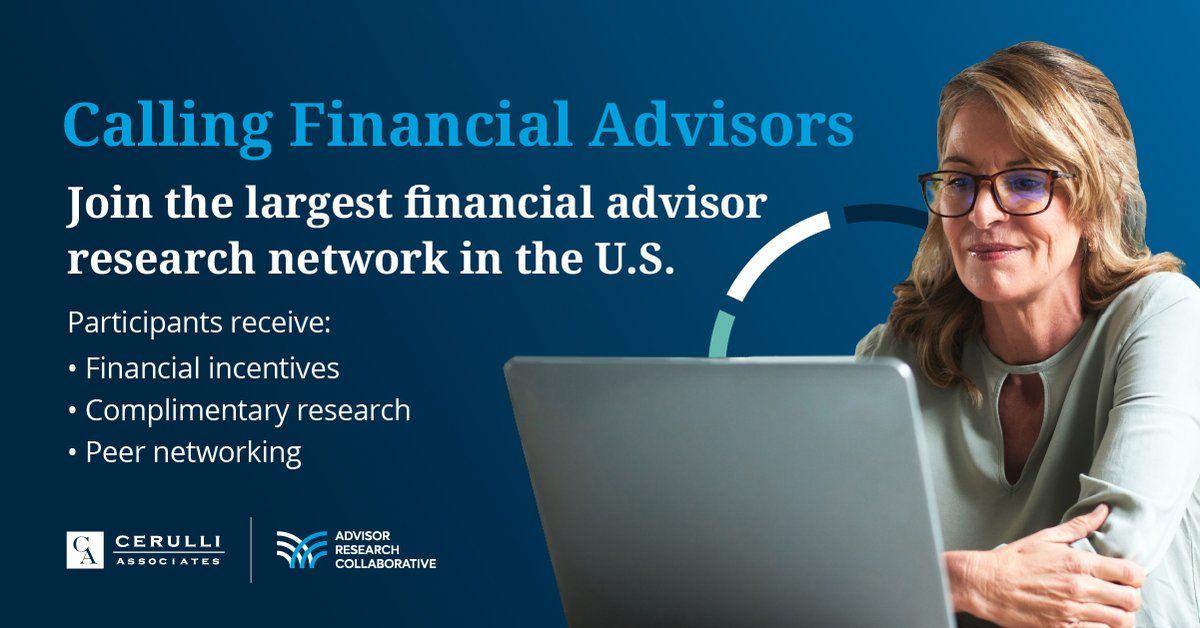 Cerulli’s Advisor Research Collaborative (ARC) is the largest financial advisor research network in the U.S. Join the 2,000+ financial advisors who regularly participate in the Collaborative to benefit from shared insights and recommendations. Join today: cerulli.com/arc