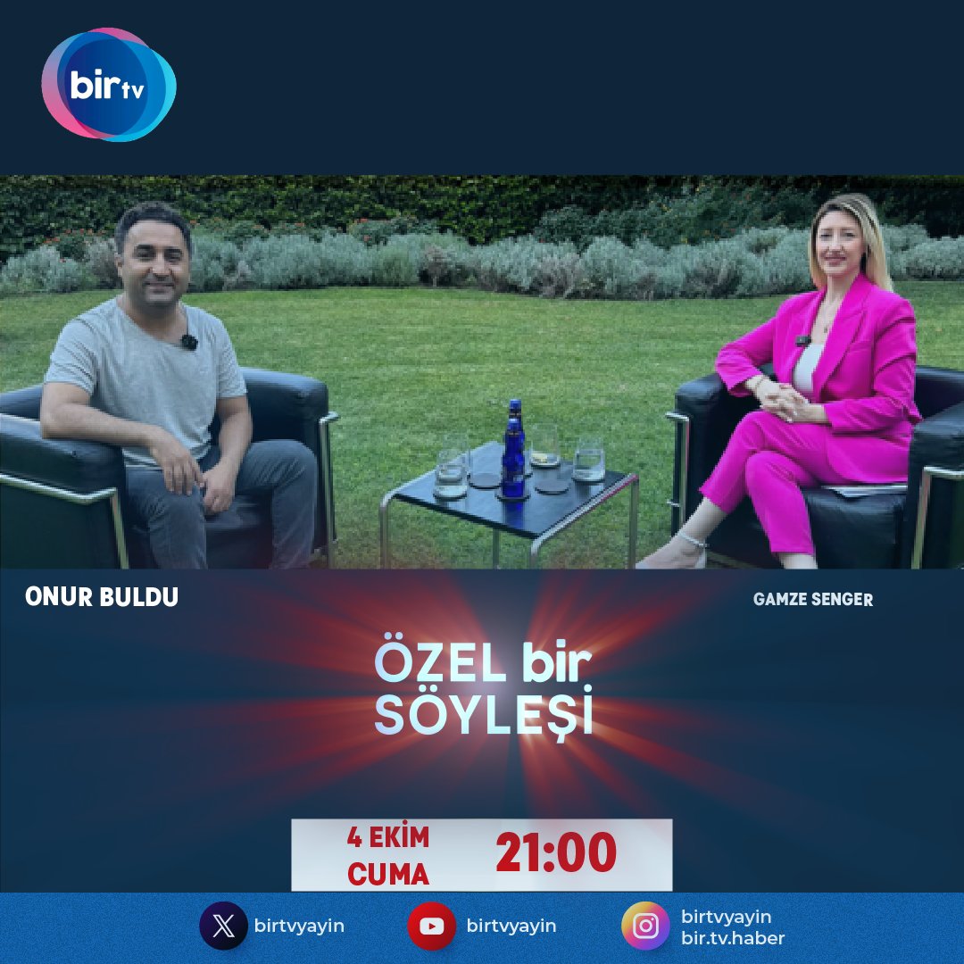 Bir TV (@birtvyayin) on Twitter photo Oyuncu Onur Buldu, Gamze Senger ile
“ÖZEL bir SÖYLEŞİ” Programında 4 Ekim Cuma Günü 21:00’ de sizlerle buluşuyor. Bu özel programı kaçırmayın!
<a href="/Swissotel_Izmir/">Swissôtel Izmir</a> 'e katkılarından dolayı teşekkür ederiz.
#keşfetteyiz #keşfet #gündem #haber #haberler #birtv #güncelhaberler Oyuncu Onur Buldu, Gamze Senger ile
“ÖZEL bir SÖYLEŞİ” Programında 4 Ekim Cuma Günü 21:00’ de sizlerle buluşuyor. Bu özel programı kaçırmayın!
<a href="/Swissotel_Izmir/">Swissôtel Izmir</a> 'e katkılarından dolayı teşekkür ederiz.
#keşfetteyiz #keşfet #gündem #haber #haberler #birtv #güncelhaberler