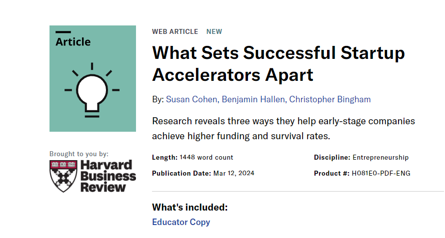 susleec's tweet image. Updating readings for my @TerryCollege Executive MBA course and my own article was recommended! #accelerators hbsp.harvard.edu/product/H081E0…