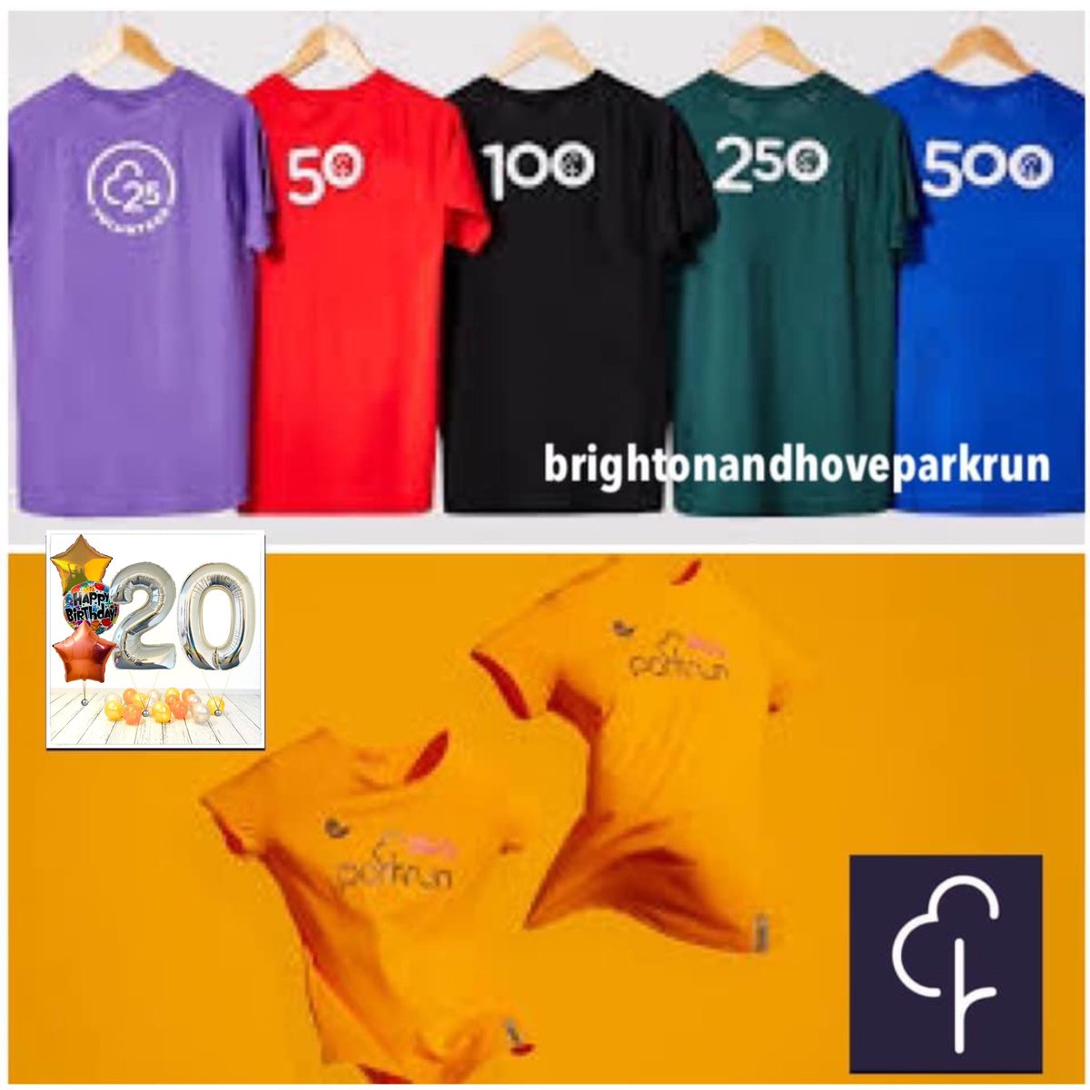 🎉Happy 20th birthday parkrun 🎉 
You’ve given so many people more than they will ever know …This Saturday, come &amp; celebrate with us and wear your milestone t shirts whatever they are running or volunteering..
We want to see the colours! ❤️ 🖤 💚 💙 🧡 💜 🤍